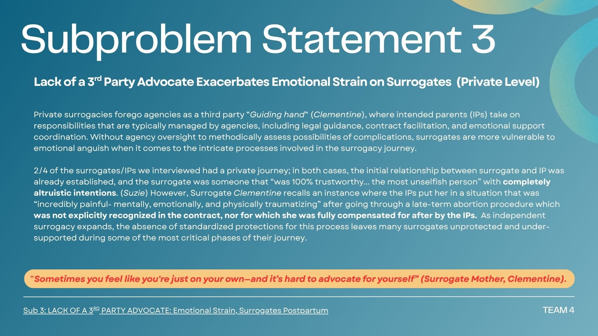 Research photo documenting private-arrangement surrogacy interviews 1