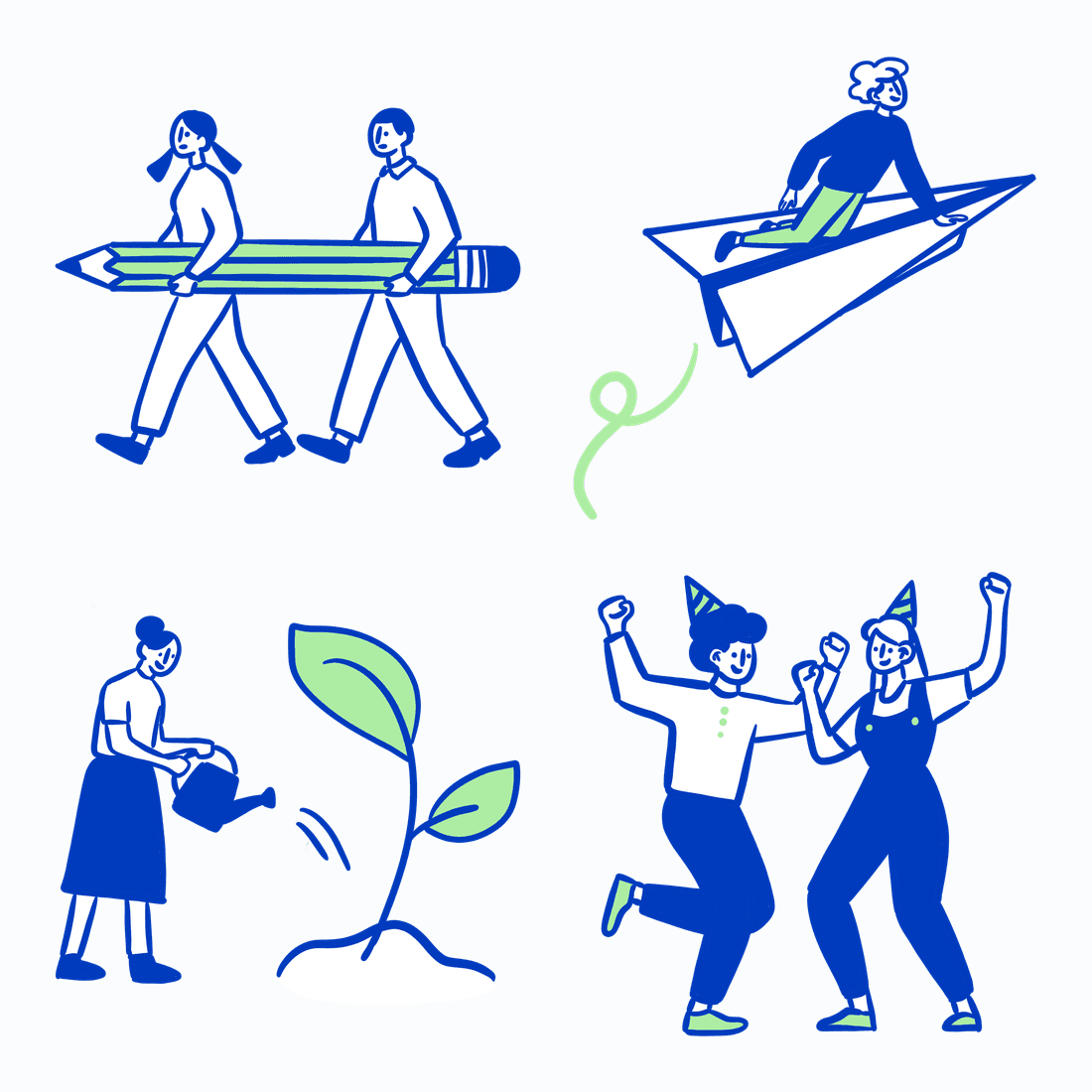 A selection of Learvo's hand-drawn doodle illustrations